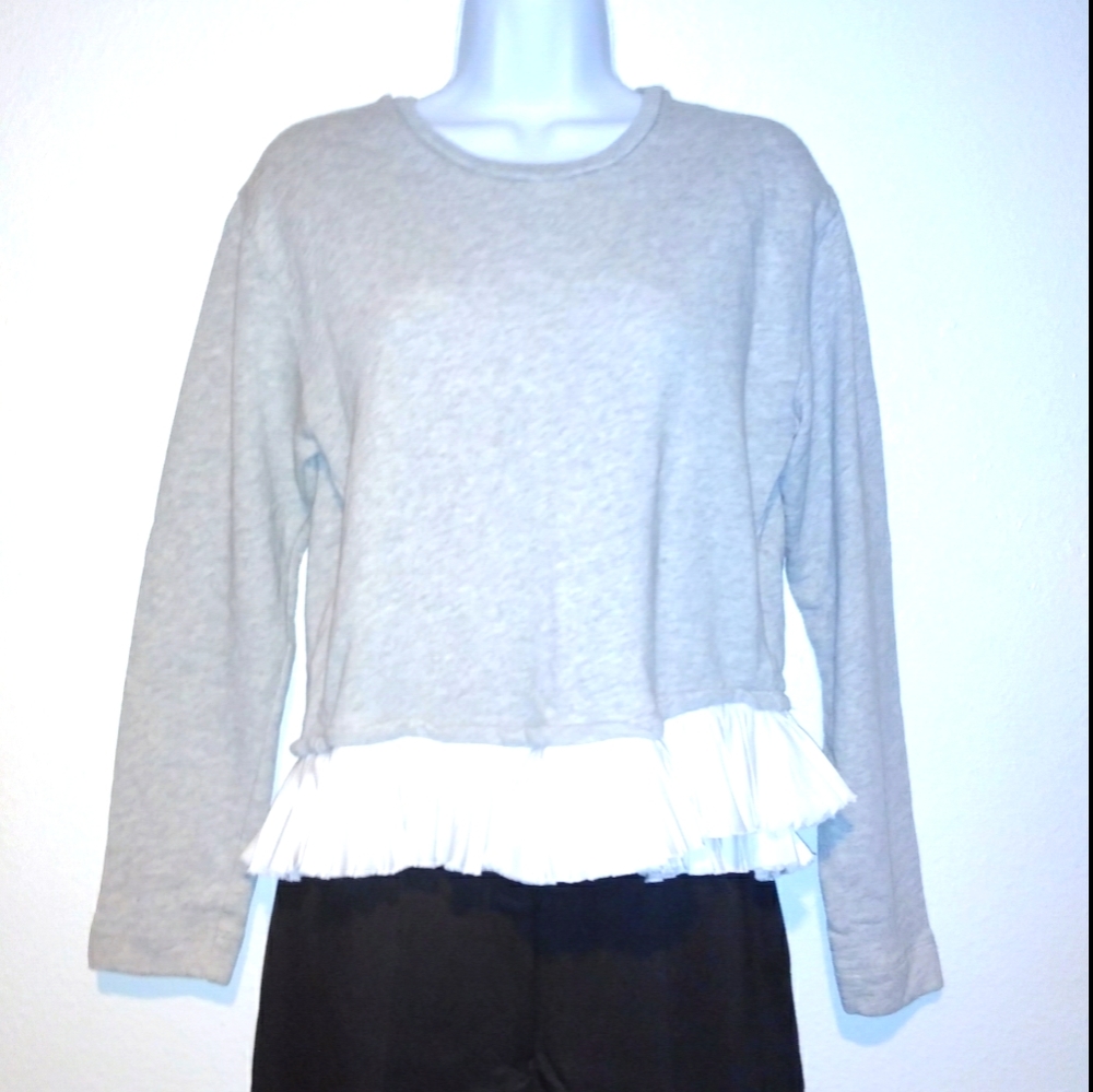 J Crew Ruffle Hem Sweatshirt - Picture 1 of 11